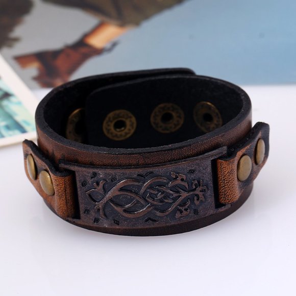 Handmade Unisex Leather Bracelets - Picture 3 of 3
